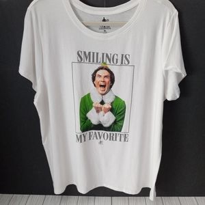 NEW Elf "Smiling is my favorite" Holiday Christmas Tee
